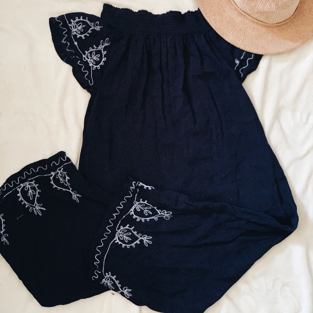 Embroidered, Off the Shoulder Jumper